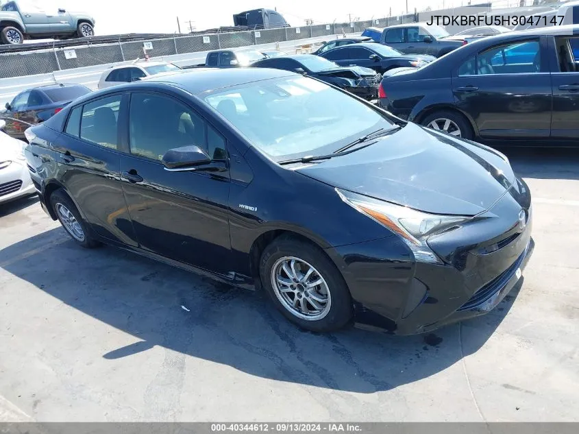 2017 Toyota Prius Two VIN: JTDKBRFU5H3047147 Lot: 40344612