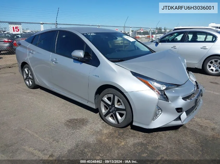 2017 Toyota Prius VIN: JTDKARFU6H3036001 Lot: 40348462