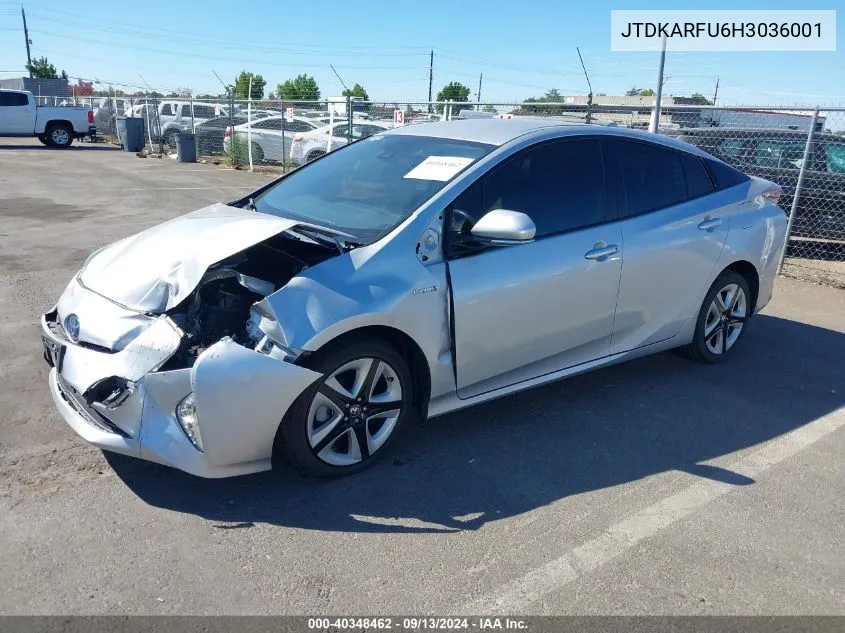 2017 Toyota Prius VIN: JTDKARFU6H3036001 Lot: 40348462