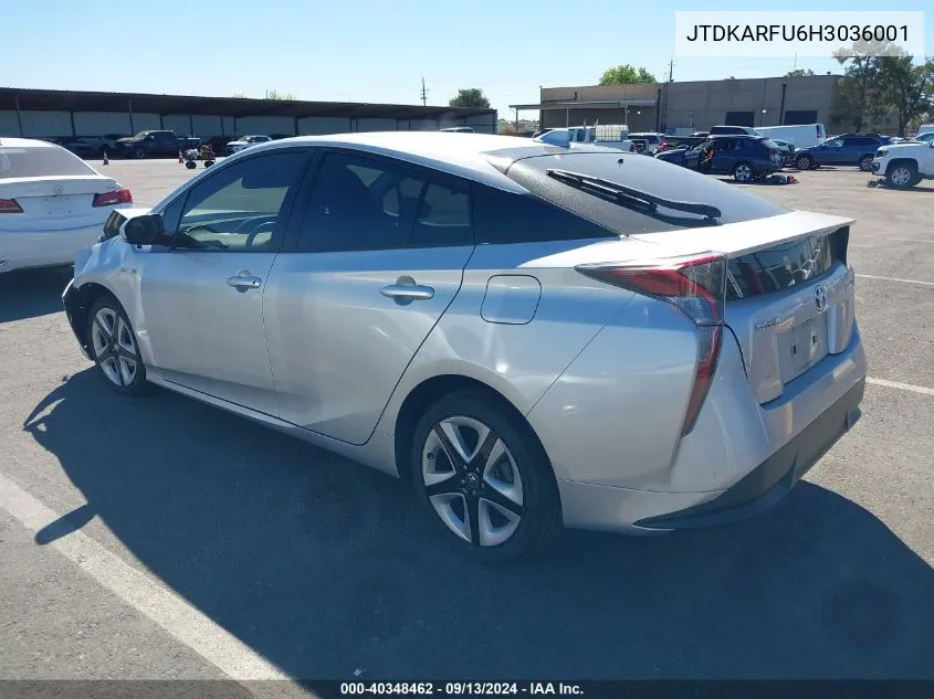 2017 Toyota Prius VIN: JTDKARFU6H3036001 Lot: 40348462