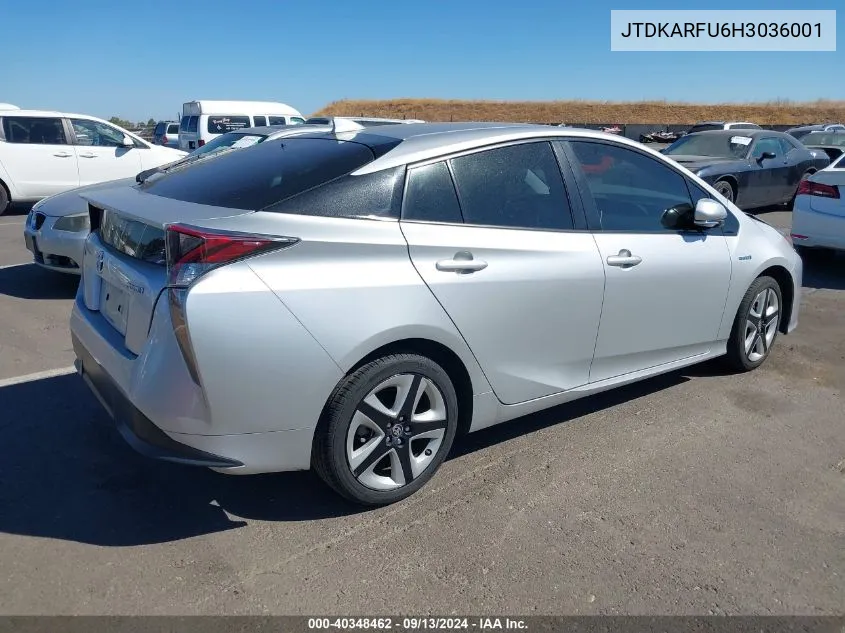 2017 Toyota Prius VIN: JTDKARFU6H3036001 Lot: 40348462