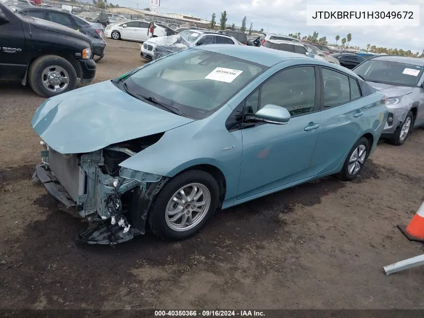 JTDKBRFU1H3049672 2017 Toyota Prius Two