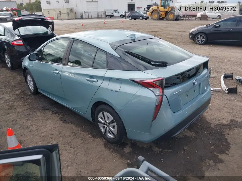 2017 Toyota Prius Two VIN: JTDKBRFU1H3049672 Lot: 40350366