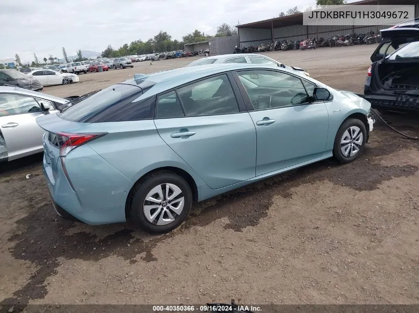 JTDKBRFU1H3049672 2017 Toyota Prius Two