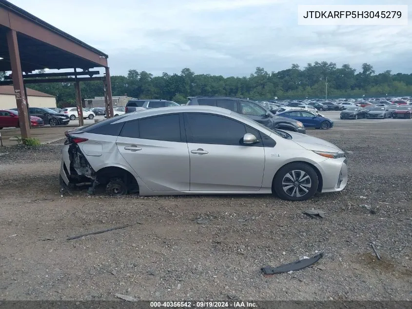 2017 Toyota Prius Prime Advanced VIN: JTDKARFP5H3045279 Lot: 40356542