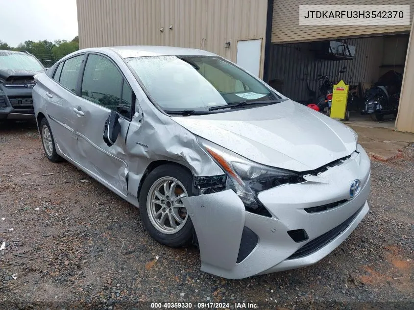 2017 Toyota Prius Three VIN: JTDKARFU3H3542370 Lot: 40359330