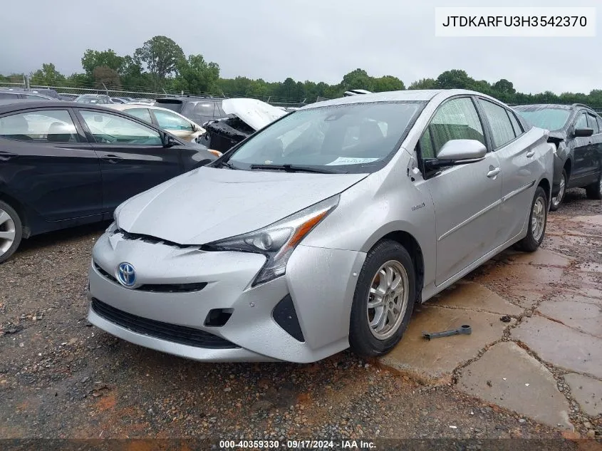 2017 Toyota Prius Three VIN: JTDKARFU3H3542370 Lot: 40359330