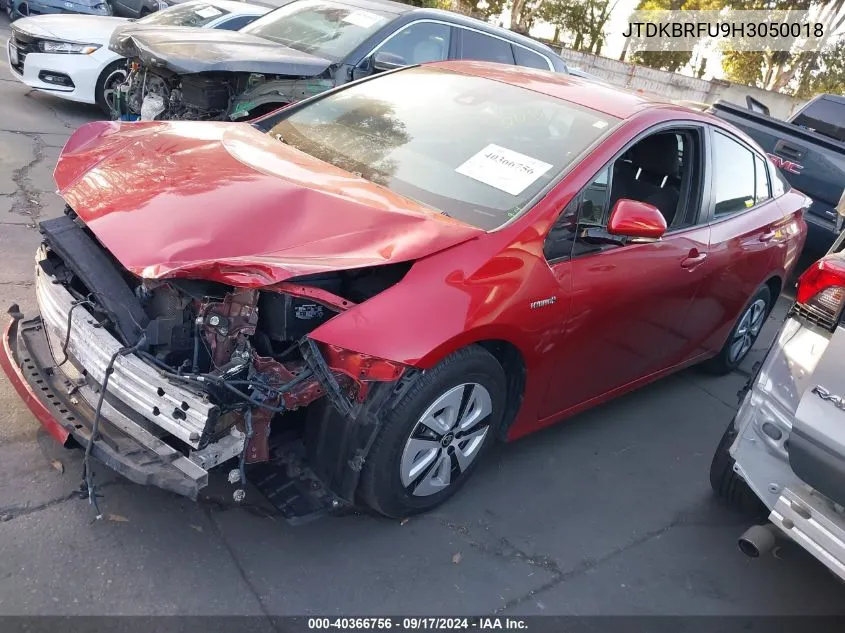 2017 Toyota Prius Two VIN: JTDKBRFU9H3050018 Lot: 40366756