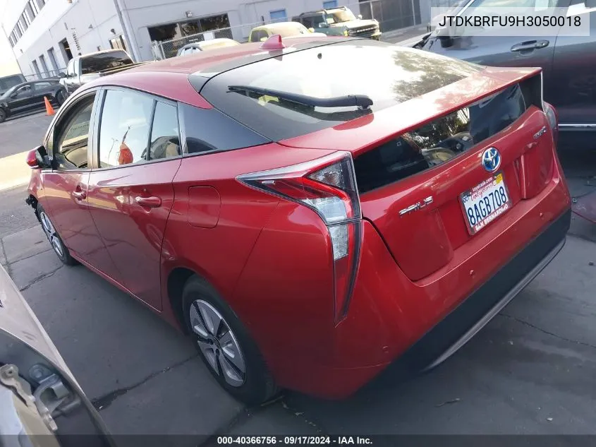 2017 Toyota Prius Two VIN: JTDKBRFU9H3050018 Lot: 40366756