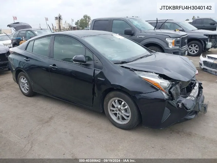 JTDKBRFU4H3040142 2017 Toyota Prius Two