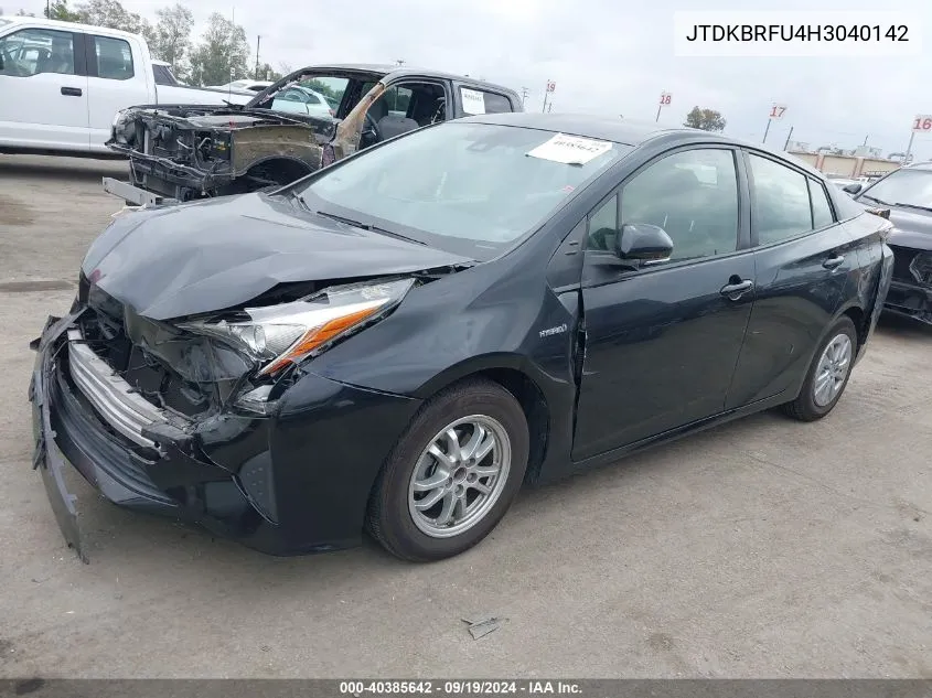 2017 Toyota Prius Two VIN: JTDKBRFU4H3040142 Lot: 40385642