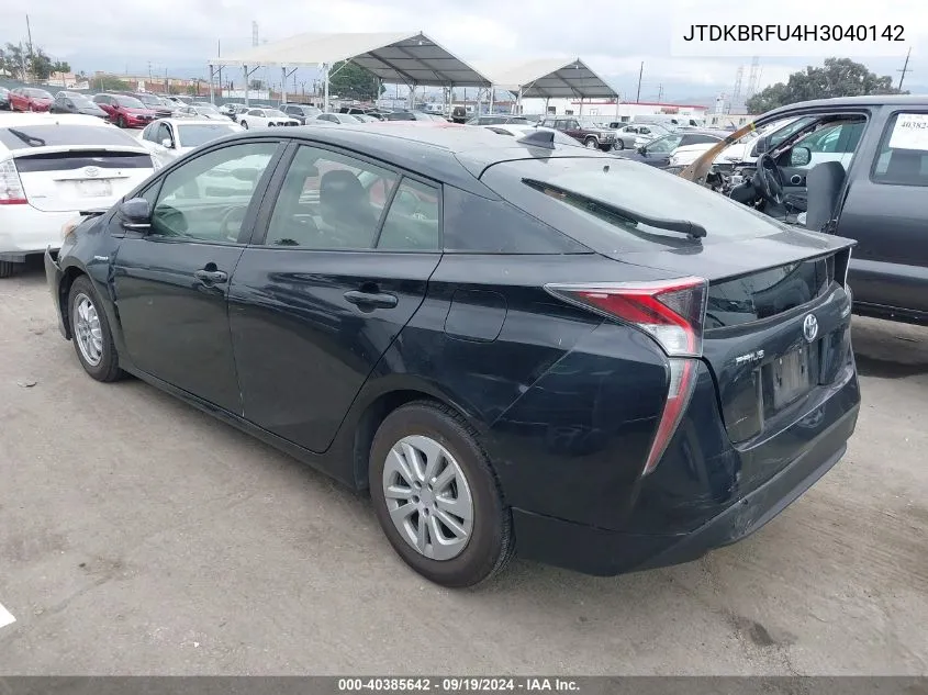 2017 Toyota Prius Two VIN: JTDKBRFU4H3040142 Lot: 40385642