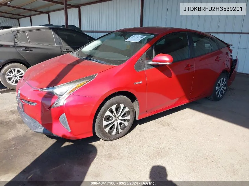 2017 Toyota Prius Four/Four Touring/One/Three/Three Touring/Two/Two Eco VIN: JTDKBRFU2H3539201 Lot: 40417108