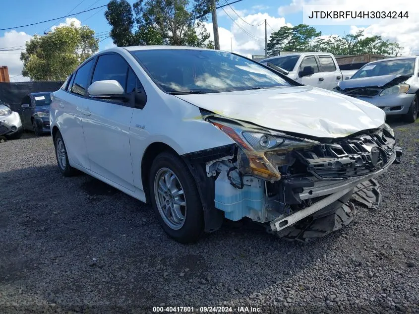 2017 Toyota Prius Four/Four Touring/One/Three/Three Touring/Two/Two Eco VIN: JTDKBRFU4H3034244 Lot: 40417801