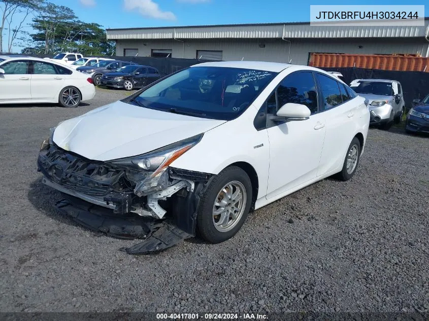 2017 Toyota Prius Four/Four Touring/One/Three/Three Touring/Two/Two Eco VIN: JTDKBRFU4H3034244 Lot: 40417801