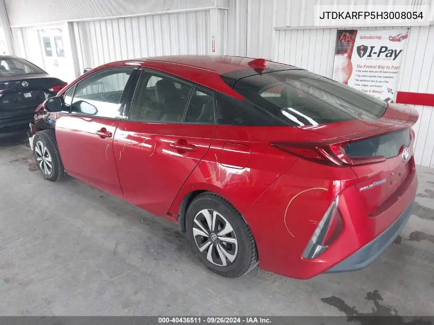 2017 Toyota Prius Prime VIN: JTDKARFP5H3008054 Lot: 40436511