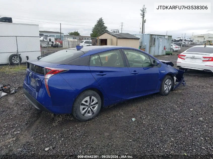 2017 Toyota Prius Three VIN: JTDKARFU7H3538306 Lot: 40442361