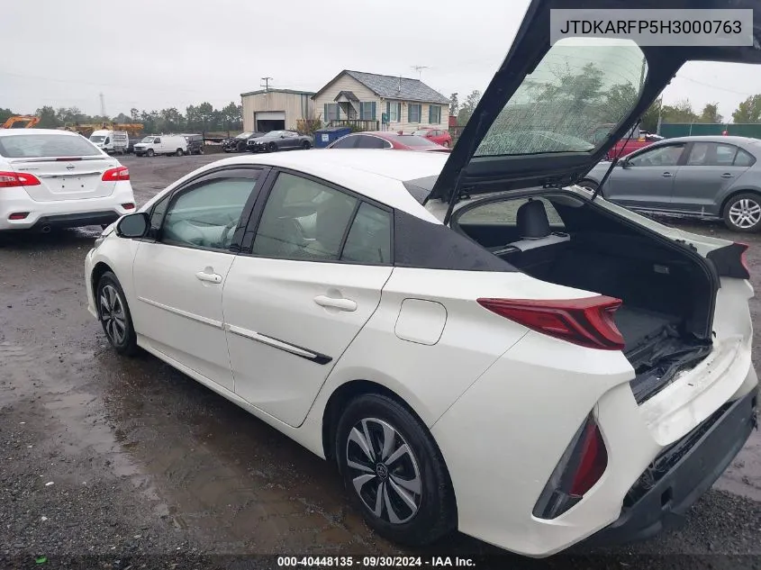 2017 Toyota Prius Prime Premium VIN: JTDKARFP5H3000763 Lot: 40448135