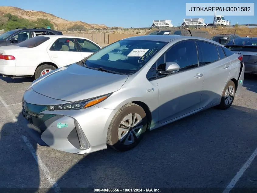 2017 Toyota Prius Prime Plus VIN: JTDKARFP6H3001582 Lot: 40455556