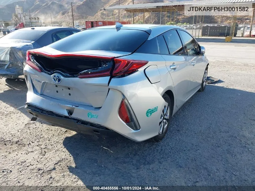 2017 Toyota Prius Prime Plus VIN: JTDKARFP6H3001582 Lot: 40455556