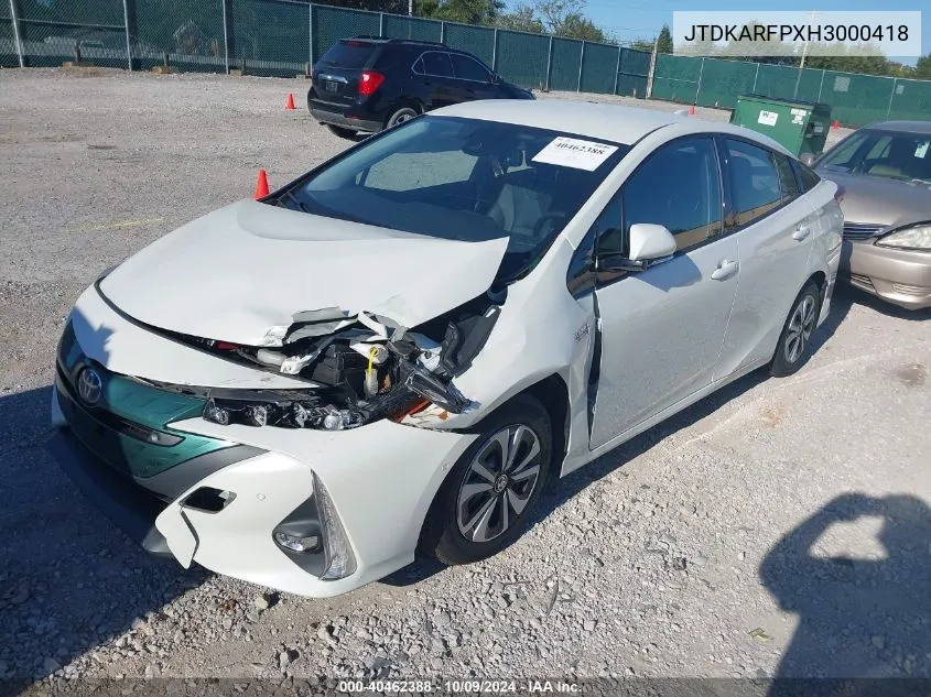 2017 Toyota Prius Prime VIN: JTDKARFPXH3000418 Lot: 40462388