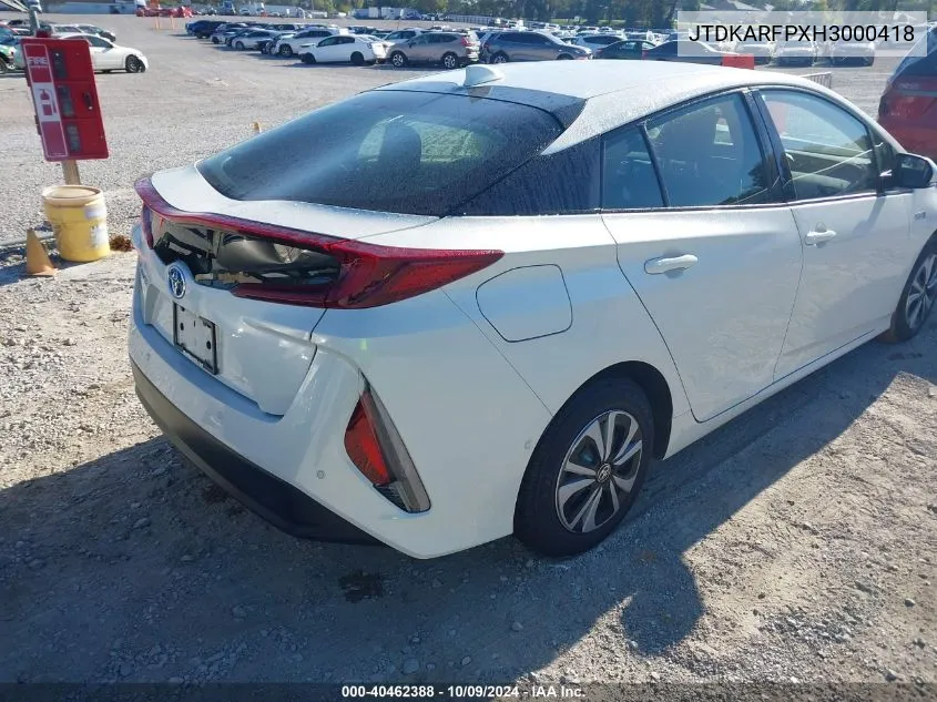 2017 Toyota Prius Prime VIN: JTDKARFPXH3000418 Lot: 40462388