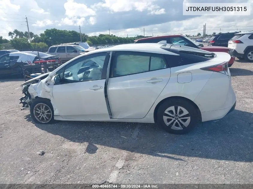 2017 Toyota Prius VIN: JTDKARFU5H3051315 Lot: 40465744