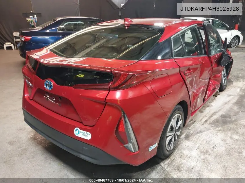 2017 Toyota Prius Prime Premium VIN: JTDKARFP4H3025928 Lot: 40467789