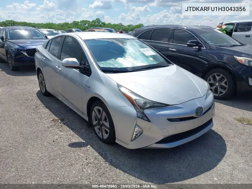 2017 Toyota Prius Four Touring VIN: JTDKARFU1H3043356 Lot: 40478663