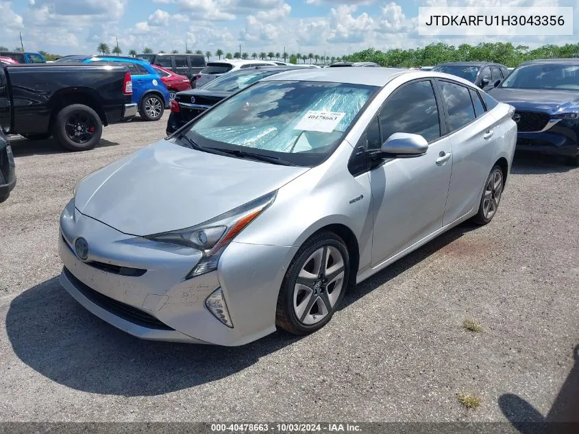 2017 Toyota Prius Four Touring VIN: JTDKARFU1H3043356 Lot: 40478663