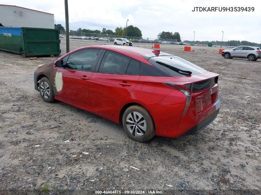 2017 Toyota Prius Four VIN: JTDKARFU9H3539439 Lot: 40484875