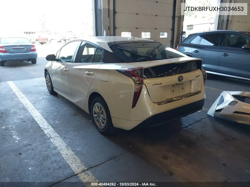 2017 Toyota Prius Two VIN: JTDKBRFUXH3034653 Lot: 40494262