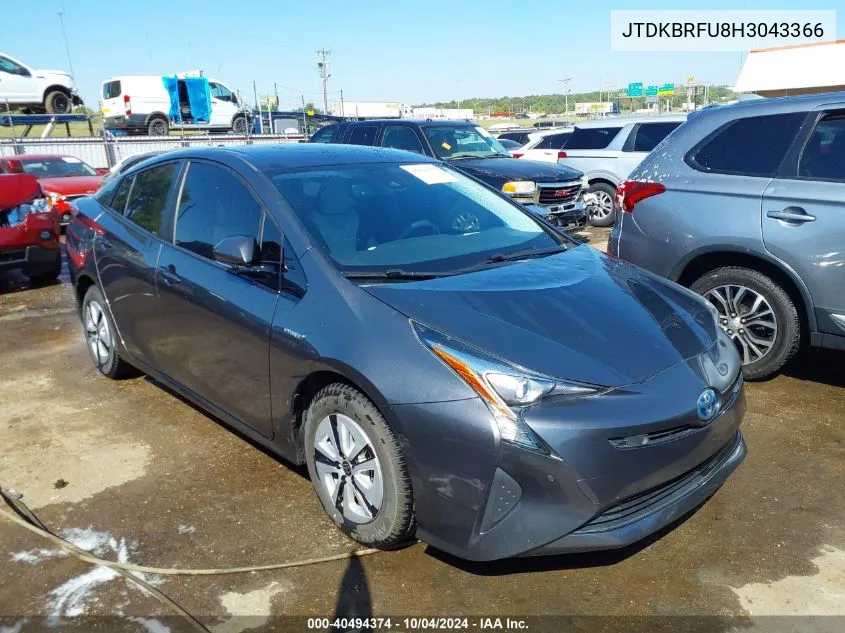 2017 Toyota Prius Two VIN: JTDKBRFU8H3043366 Lot: 40494374