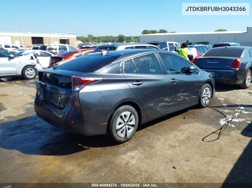 2017 Toyota Prius Two VIN: JTDKBRFU8H3043366 Lot: 40494374