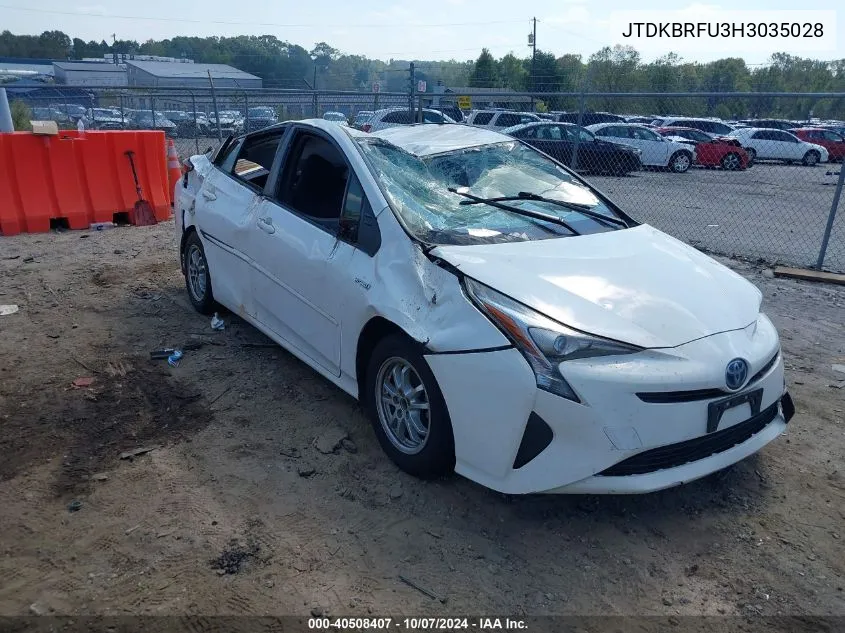 2017 Toyota Prius Two VIN: JTDKBRFU3H3035028 Lot: 40508407