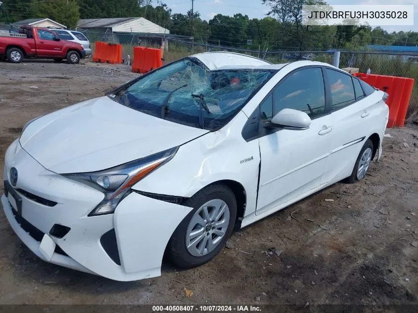 2017 Toyota Prius Two VIN: JTDKBRFU3H3035028 Lot: 40508407