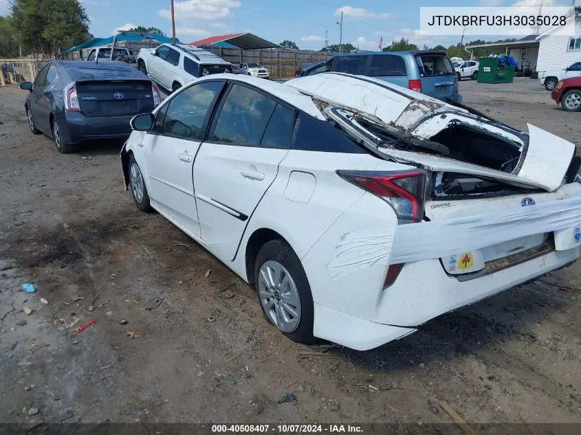 2017 Toyota Prius Two VIN: JTDKBRFU3H3035028 Lot: 40508407