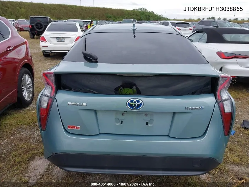 2017 Toyota Prius VIN: JTDKBRFU1H3038865 Lot: 40514085