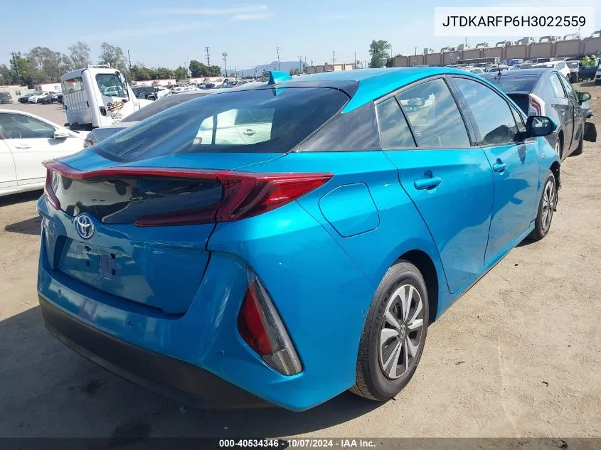 2017 Toyota Prius Prime Advanced VIN: JTDKARFP6H3022559 Lot: 40534346