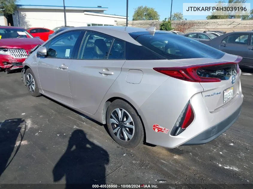 2017 Toyota Prius Prime Premium VIN: JTDKARFP4H3039196 Lot: 40535950