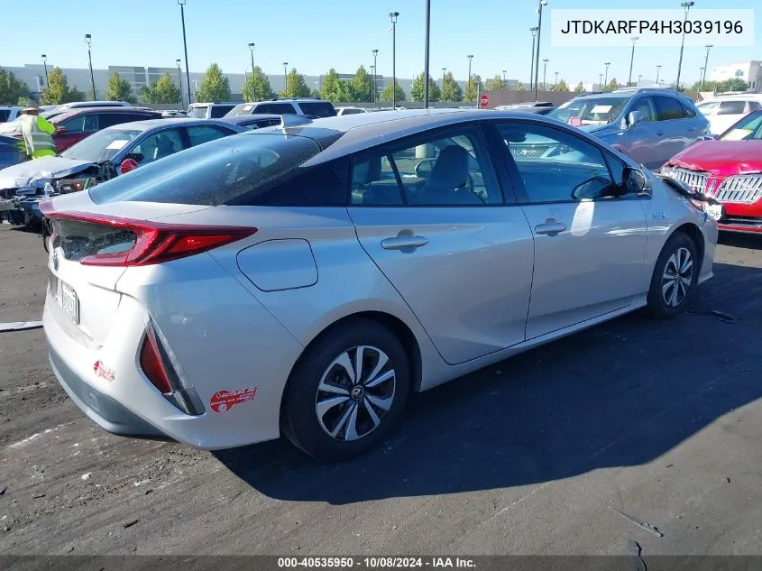 2017 Toyota Prius Prime Premium VIN: JTDKARFP4H3039196 Lot: 40535950