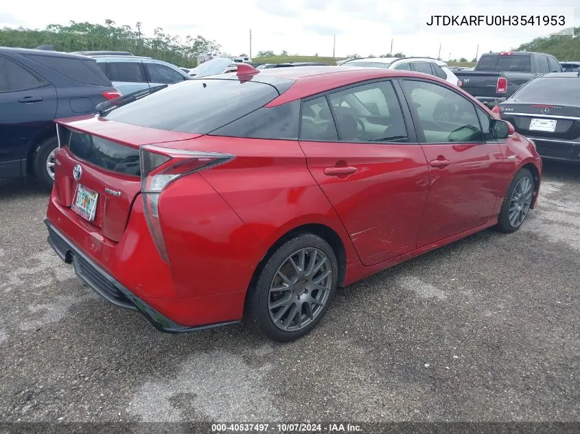 2017 Toyota Prius Three Touring VIN: JTDKARFU0H3541953 Lot: 40537497