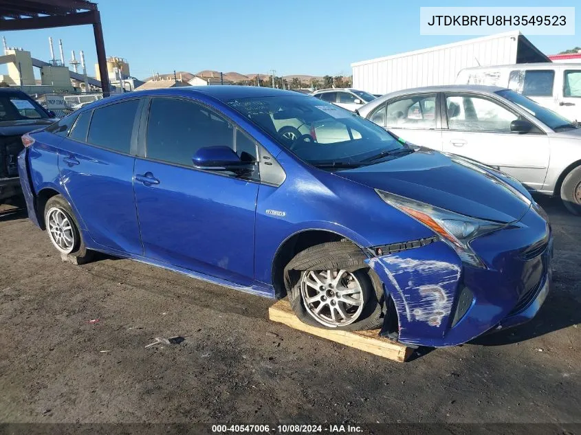 2017 Toyota Prius Two VIN: JTDKBRFU8H3549523 Lot: 40547006