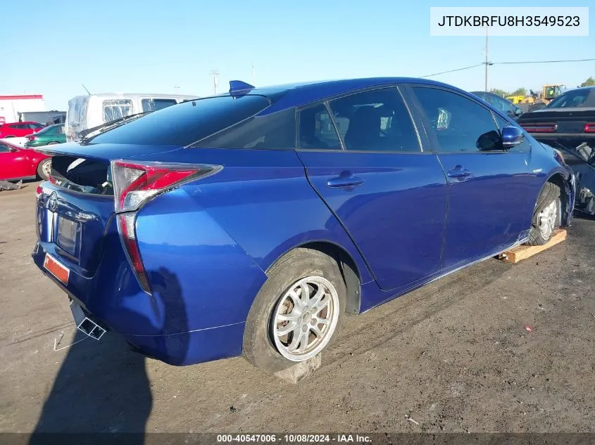 2017 Toyota Prius Two VIN: JTDKBRFU8H3549523 Lot: 40547006