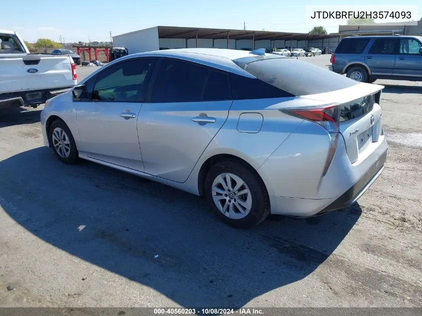 2017 Toyota Prius One VIN: JTDKBRFU2H3574093 Lot: 40560203