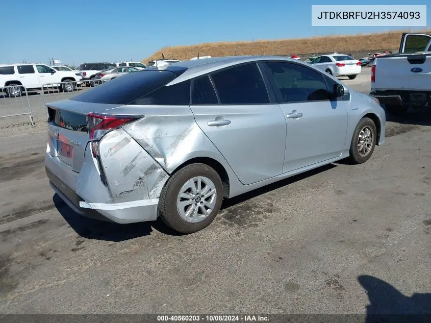 2017 Toyota Prius One VIN: JTDKBRFU2H3574093 Lot: 40560203