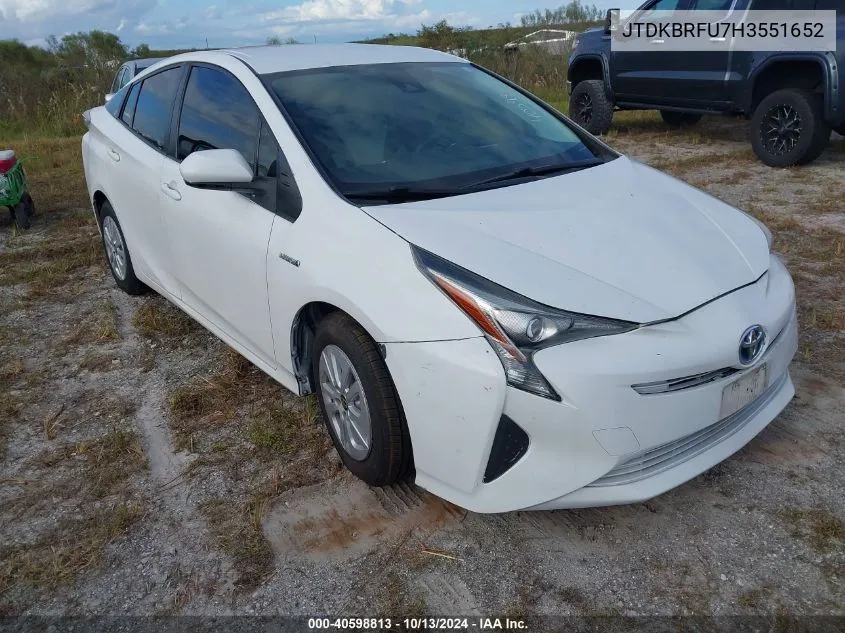 2017 Toyota Prius Two VIN: JTDKBRFU7H3551652 Lot: 40598813