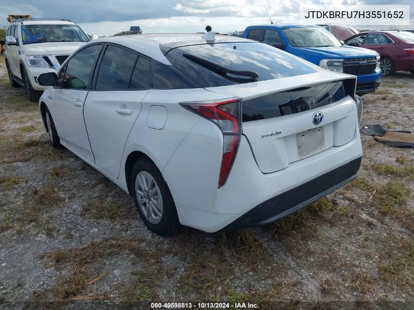 2017 Toyota Prius Two VIN: JTDKBRFU7H3551652 Lot: 40598813