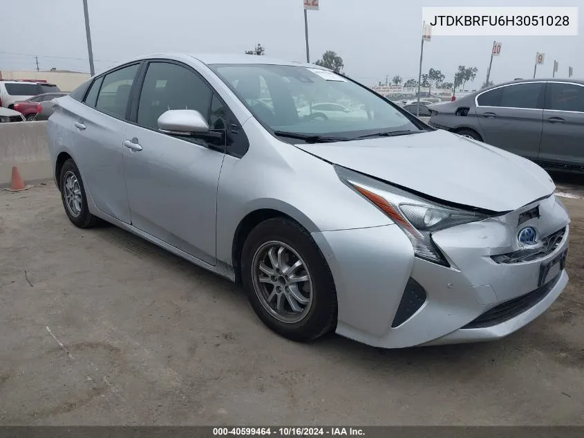 2017 Toyota Prius Two VIN: JTDKBRFU6H3051028 Lot: 40599464