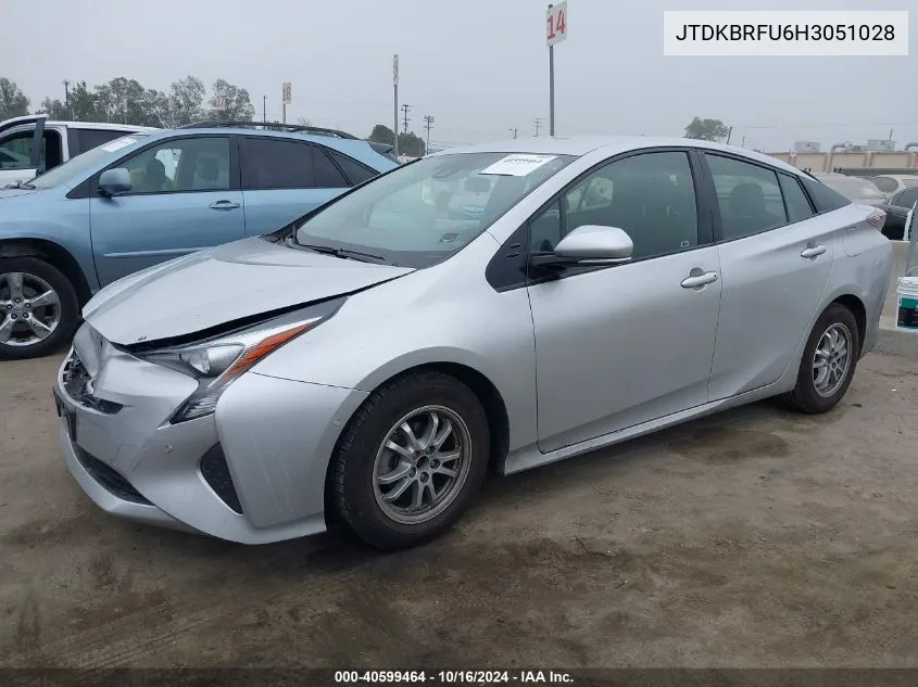 2017 Toyota Prius Two VIN: JTDKBRFU6H3051028 Lot: 40599464